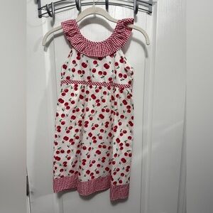 New Horizons Sundress Blueberry Boulevard Cherries & Gingham Print Girls Sz‎ 7